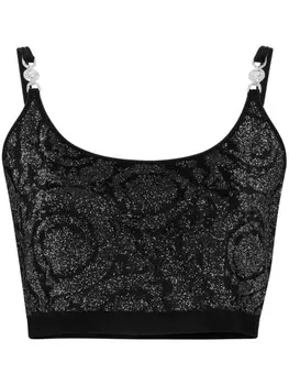 Versace укороченный топ La Greca Medusa '95, черный