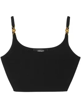 Versace укороченный топ с декором Medusa, черный