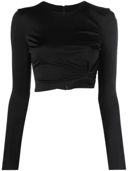 Versace укороченный топ со сборками, черный