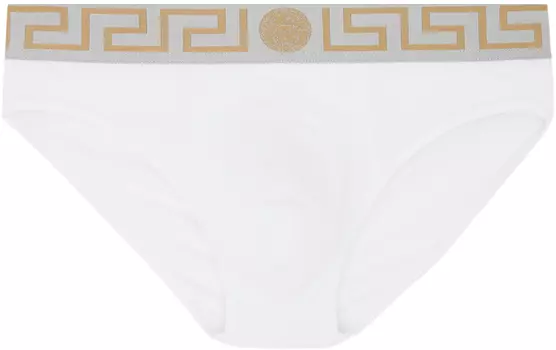 Versace Underwear Белые трусы Greca