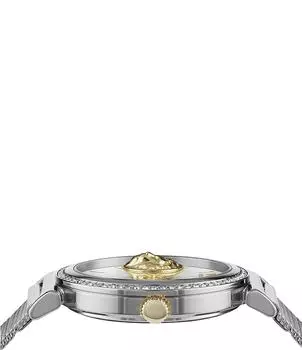 Versace Versus Versace Brick Lane Женские кварцевые аналоговые часы с сетчатым браслетом из нержавеющей стали, серебро