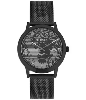 Versace Versus Versace Мужские часы Barbes Domus Analog, черные часы с сетчатым браслетом из нержавеющей стали, черный