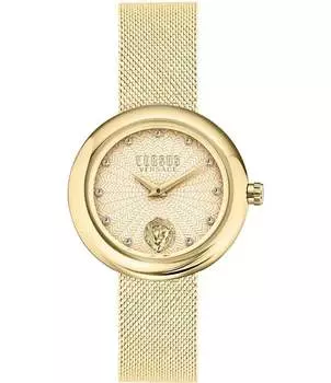 Versace Versus Versace Женские аналоговые золотые часы Lea с сетчатым браслетом из нержавеющей стали, золотой