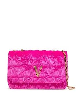 Versace Virtus velvet shoulder bag, розовый
