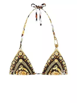 Versace верх бикини Wild Barocco, черный