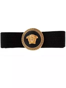 Versace заколка для волос с атласной головкой «Медуза», черный