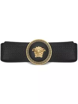 Versace заколка для волос с декоративной строчкой и декором Medusa, черный