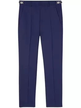 Versace зауженные брюки со складками, синий
