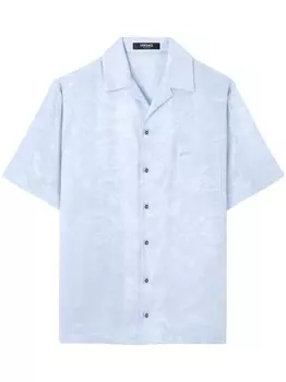 Versace жаккардовая рубашка с узором Barocco, синий