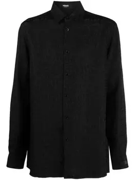 Versace жаккардовая рубашка с узором, черный