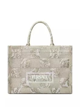 Versace жаккардовая сумка-тоут Athena Barocco, нейтральный цвет