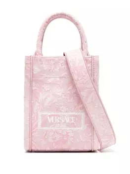 Жаккардовая сумка-тоут Versace Barocco Athena мини, розовый
