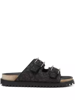 Versace жаккардовые шлепанцы Barocco, черный