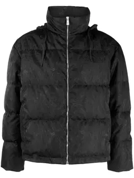 Versace жаккардовый пуховик Barocco Silhouette, черный