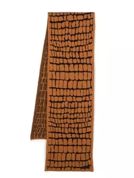 Versace жаккардовый шарф с нашивкой-логотипом, черный