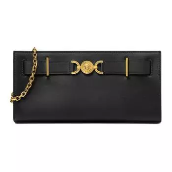 VERSACE Женские черные клатчи Medusa '95 из телячьей кожи на одно плечо