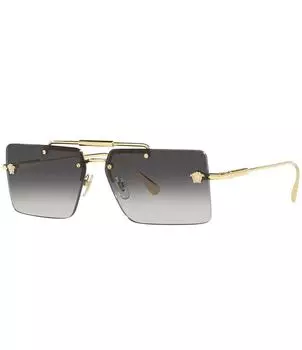 Versace Женские прямоугольные солнцезащитные очки Ve2245 60 мм, золотой
