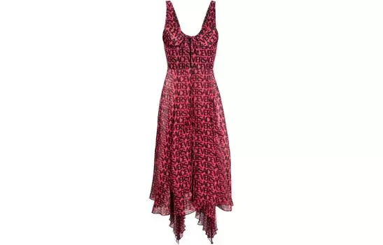 VERSACE Женское платье-комбинация кораллово-розового цвета