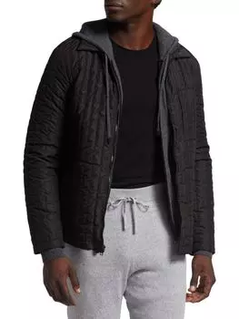 Вертикальная стеганая куртка Saks Fifth Avenue, цвет Moonless