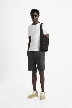 Вертикальная техническая сумка через плечо ZARA, черный