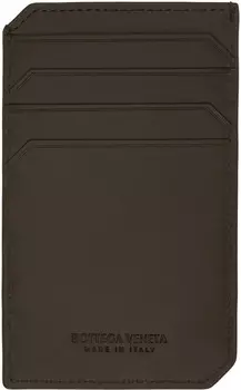 Вертикальная визитница цвета хаки Intrecciato Piccolo Bottega Veneta