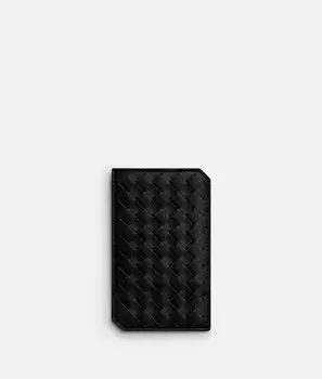 Вертикальная визитница Intrecciato piccolo Bottega Veneta, черный