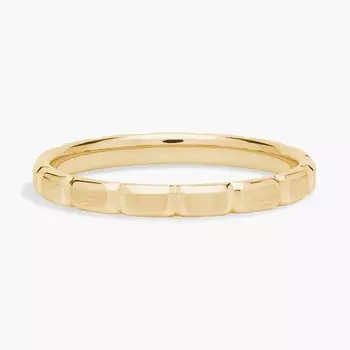 Вертикальное фаскосное составное кольцо из 14-каратного желтого золота (2 мм) Blue Nile