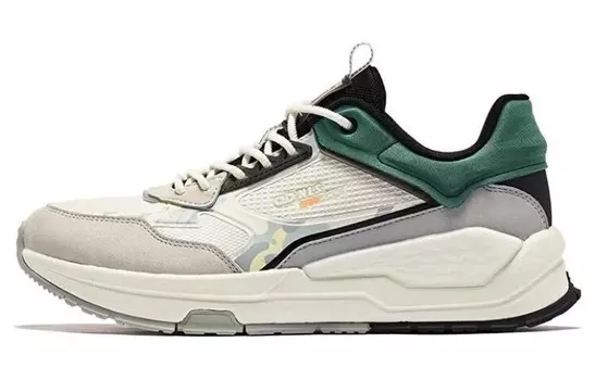 Вертикальные и горизонтальные 3 кроссовки для мужчин с низким верхом серого, белого и зеленого цвета Qiaodan