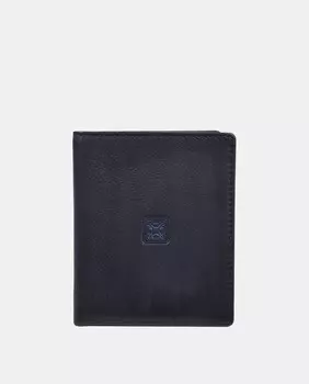 Вертикальный кошелек из черной кожи Olimpo, черный