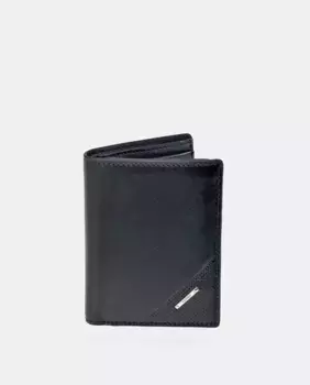 Вертикальный кожаный кошелек с монетницей Yanko, черный