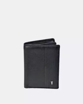 Вертикальный кожаный кошелек с монетницей Yanko, черный