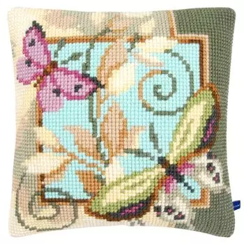 Vervaco PN-0154959 Подушка для вышивки крестом 2 бабочки