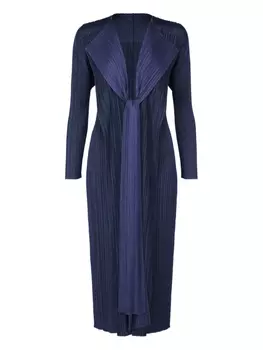Веселое двухцветное пальто Pleats Please Issey Miyake, синий