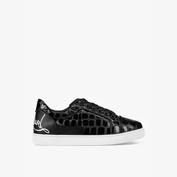 Веселые кожаные низкие кроссовки Vieira Christian Louboutin, черный