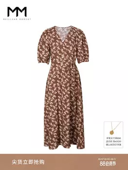 Весеннее платье Mai Meng с цветочным принтом, красный