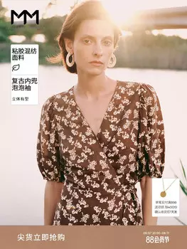 Весеннее платье Mai Meng с цветочным принтом, красный