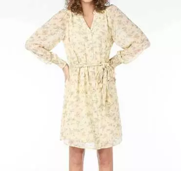 Весеннее платье с поясом желтого цвета ESQUALO