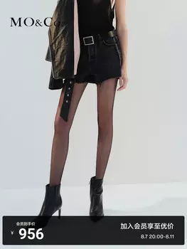 Весенние шорты Moco из стираного денима с высокой талией, черный