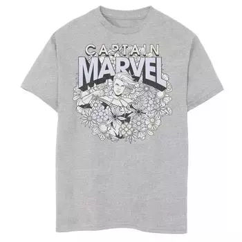 Весенняя футболка с цветочным рисунком для мальчиков 8–20 лет Marvel Captain Marvel Marvel