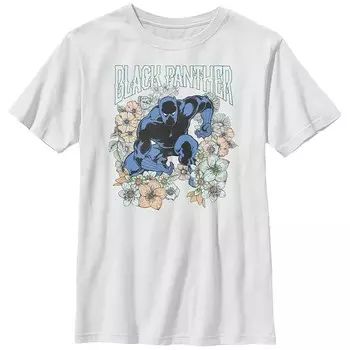 Весенняя футболка с рисунком Black Panther для мальчиков Licensed Character, белый