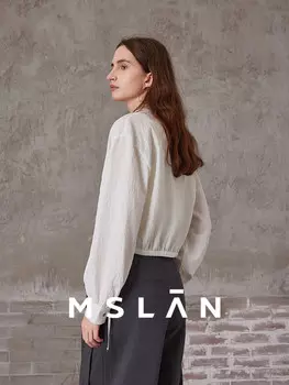 Весенняя рубашка Mslan с кружевным дизайном и шнурком, белый