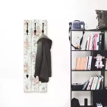 Вешалка Artland "Цветы с бесшовным узором", в частично собранном виде 45х140х2,8 см, розовый