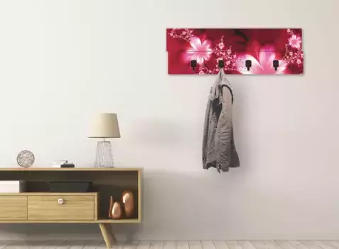 Вешалка Artland "Гирлянда цветов", в частично собранном виде 90х30х2,8 см, красный