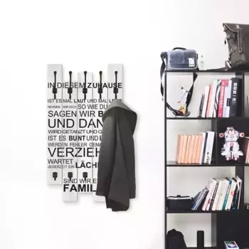 Вешалка Artland "In this home_white", в частично собранном виде 63х114х2,8 см, белый