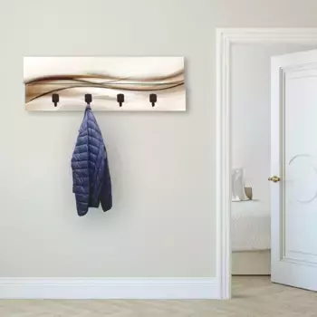 Вешалка Artland "Коричневая абстрактная волна", в частично собранном виде 90х30х2,8 см, коричневый