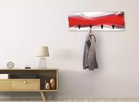 Вешалка Artland "Креативный элемент красного цвета для вашего арт-дизайна", частично собранная 90х30 см, красный