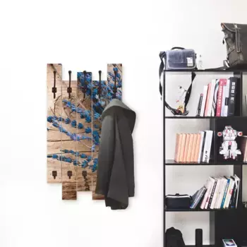 Вешалка Artland "Лаванда на деревянном фоне", в частично собранном виде 90х30х2,8 см, коричневый