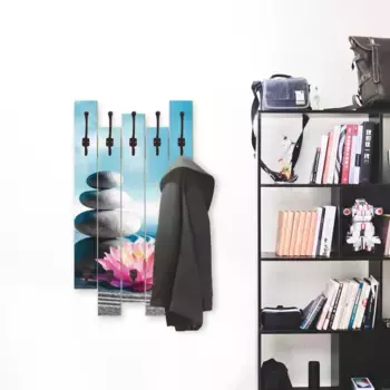 Вешалка Artland "Песок, лилии и спа-камни в саду Дзен", в частично собранном виде 63х114х2,8 см, синий