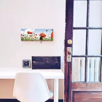 Вешалка Artland "Поле маков под небом", МДФ 40х14,8х1,6 см, цвет bunt