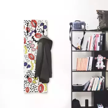 Вешалка Artland "Рот с поп-артом", в частично собранном виде 45х140х2,8 см, белый